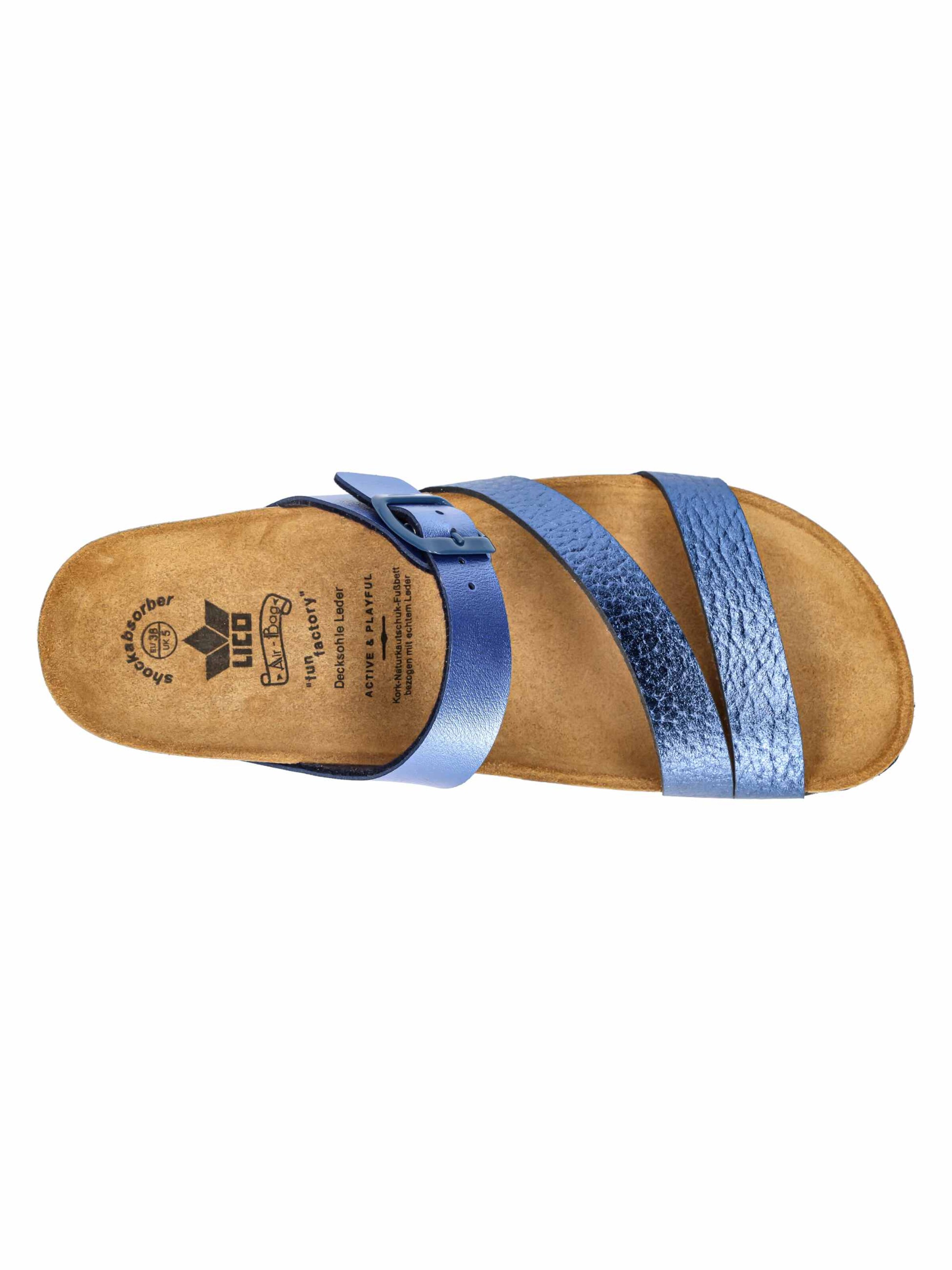 LICO Pantolette 'Natural Glitter' in Blau
