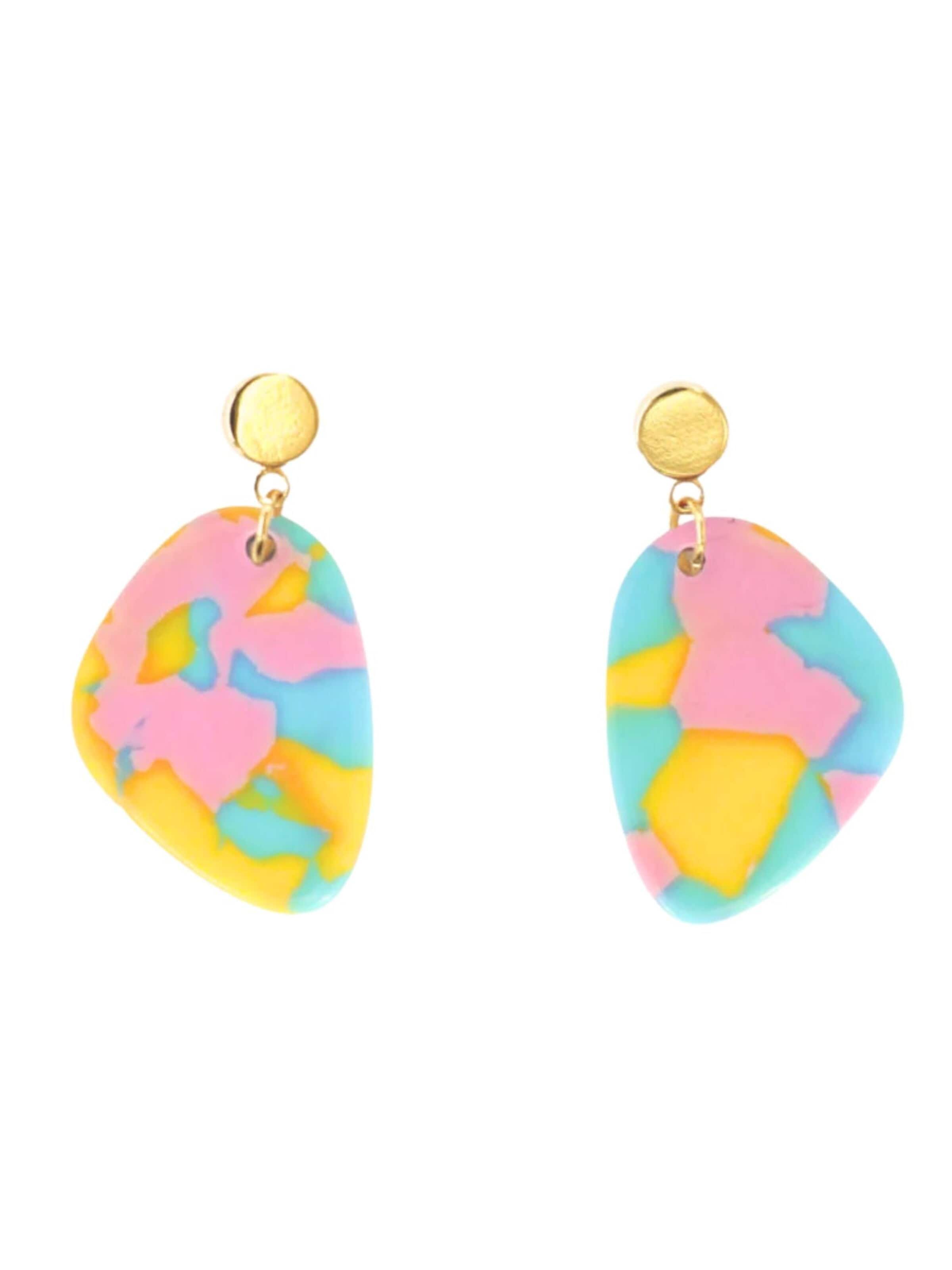 Fräulein Wunder Earrings 'Acetat Amy' in Blue: front