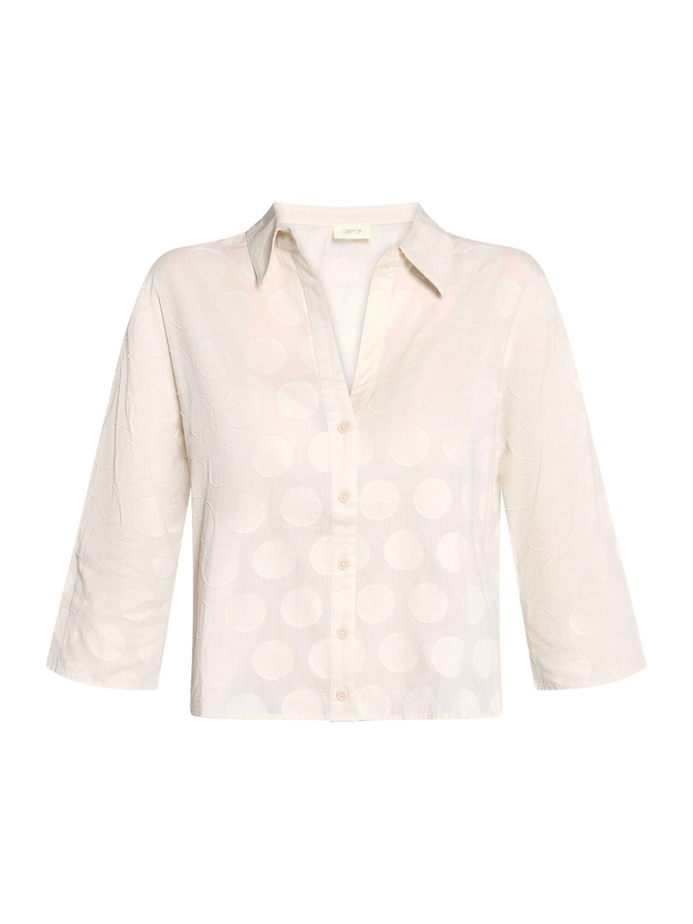 Cartoon Oversize-Bluse mit Kragen in Beige: Vorderseite