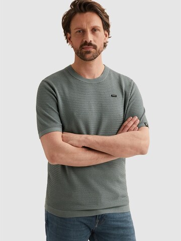 VANGUARD Shirt 'T-shirt in cotton/modal with texture' in Blue: front
