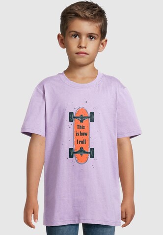 Merchcode T-Shirt 'I Roll' in Lila: Vorderseite