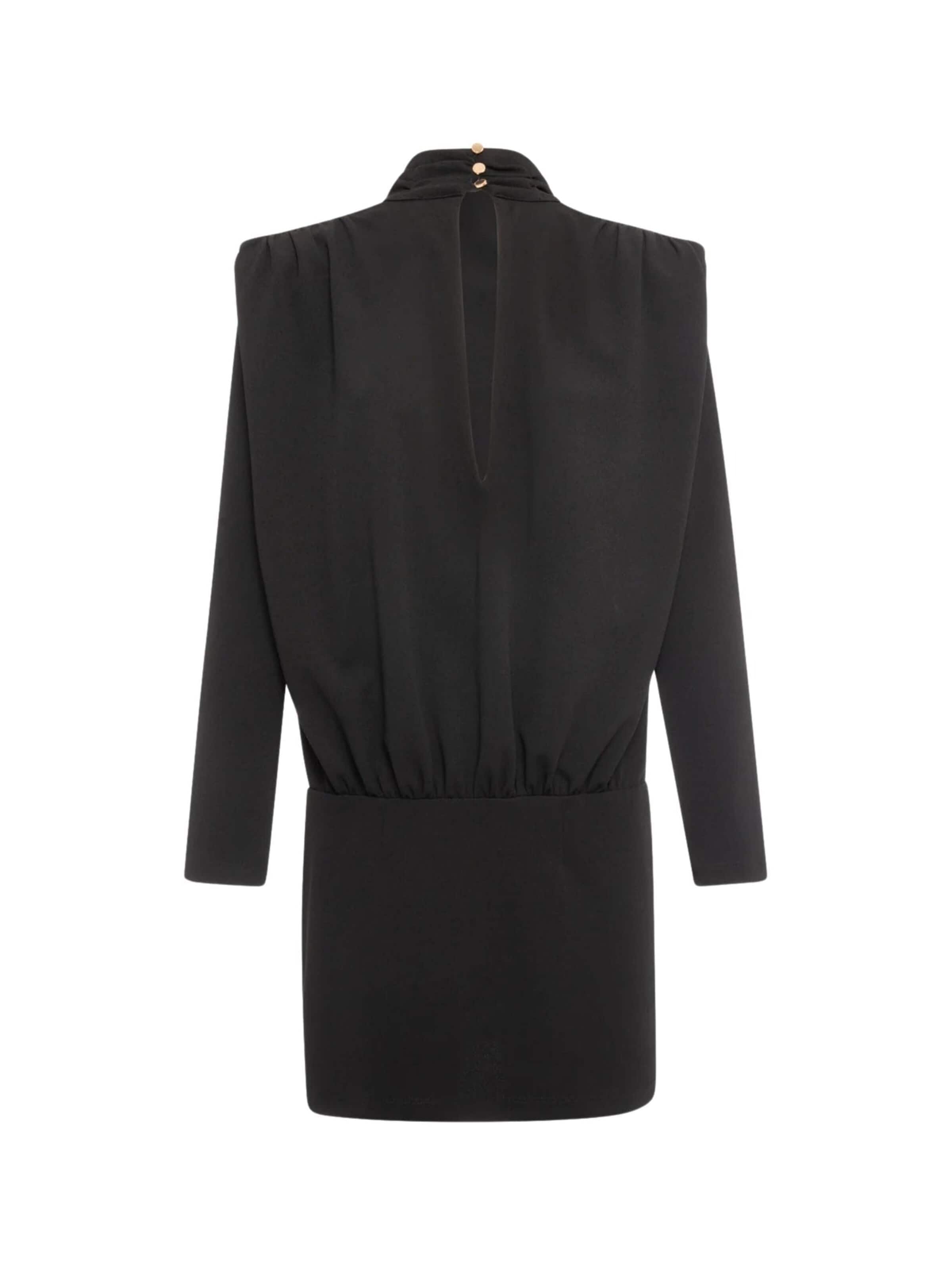 Fracomina Klänning 'Long-Sleeved High-Neck Mini Dress' i svart