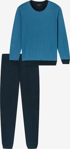 uncover by SCHIESSER - Pijama largo 'Basic' en azul: frente