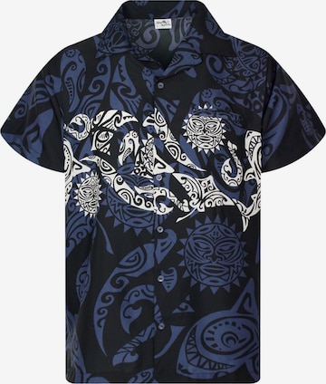 King Kameha Shirt 'Maori Chest' in Zwart: voorkant