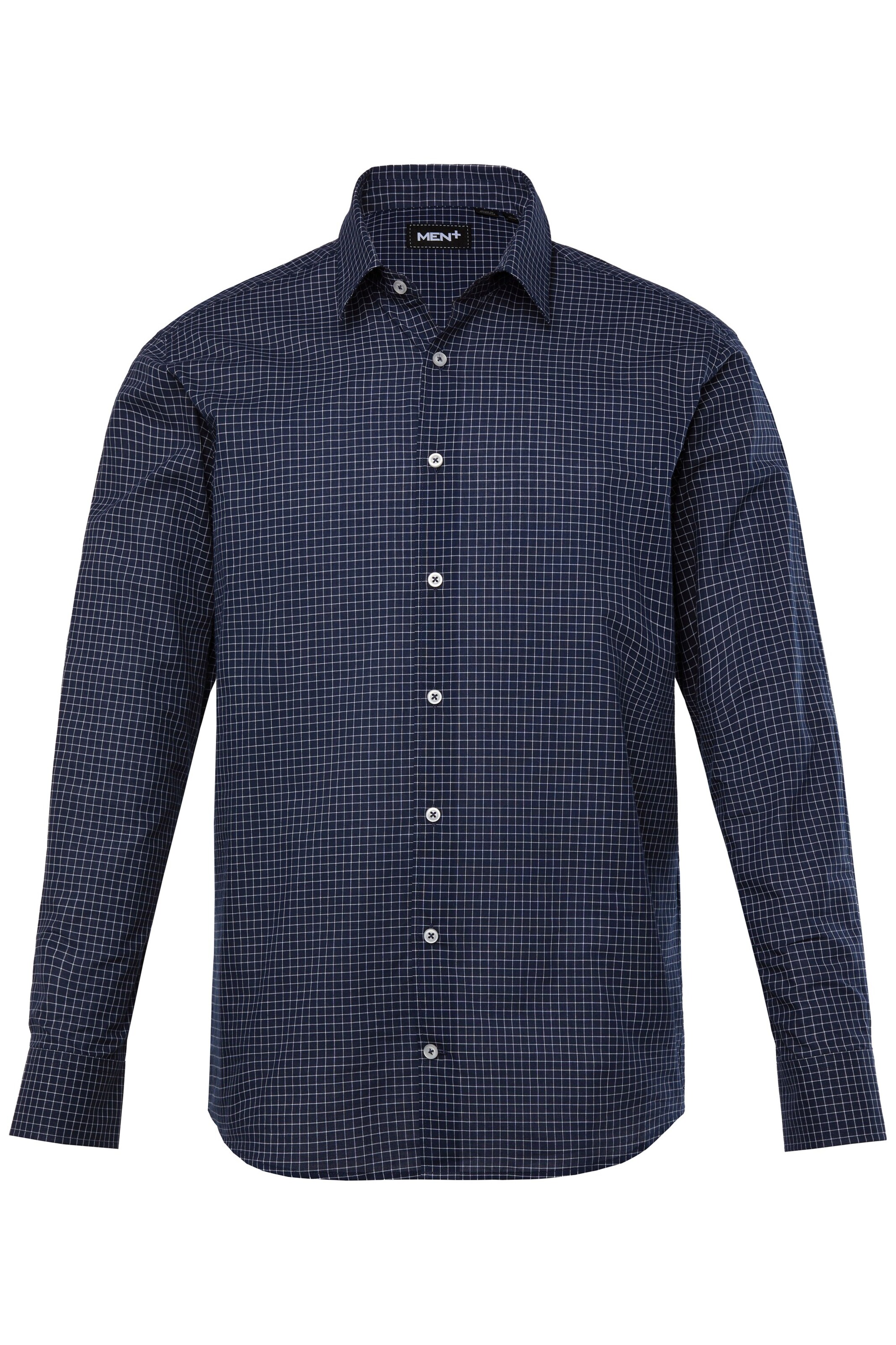Men Plus Comfort fit Overhemd in Blauw: voorkant