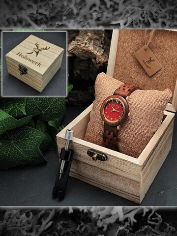 Holzwerk - Reloj analógico 'THALE' en rojo