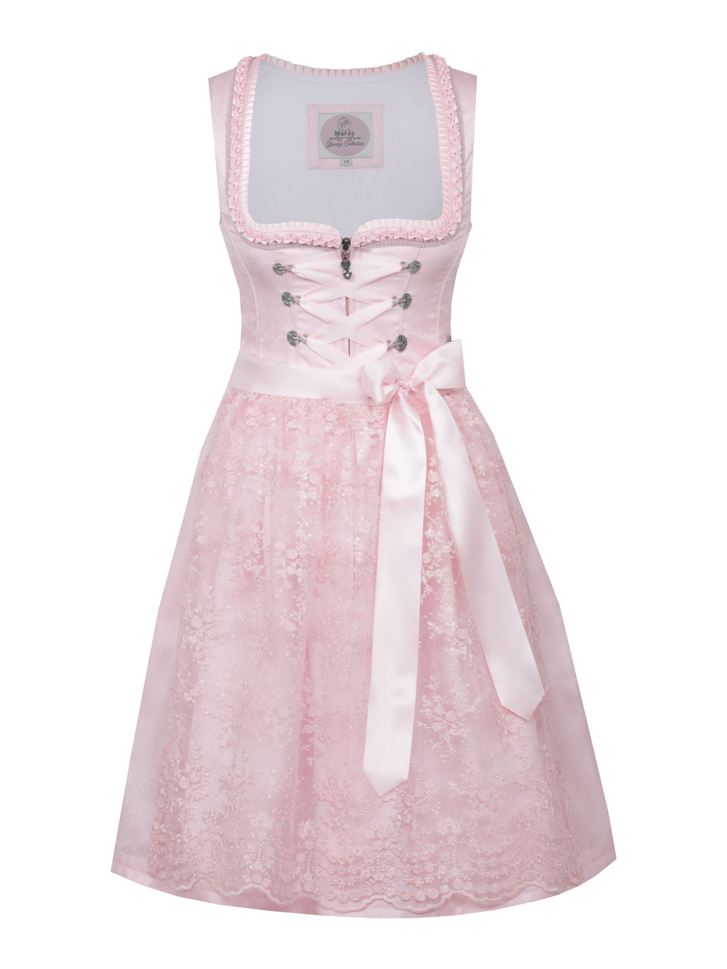 MARJO Dirndl 'Himmelkron' in Pink: Vorderseite
