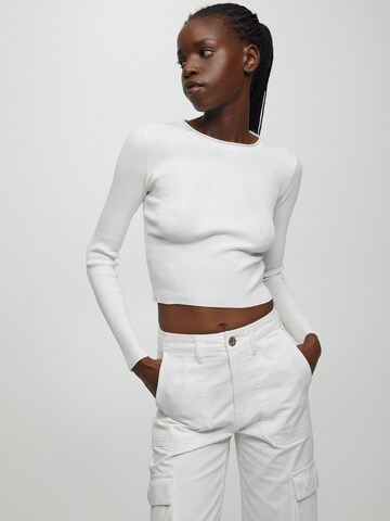 Pull-over Pull&Bear en blanc : devant