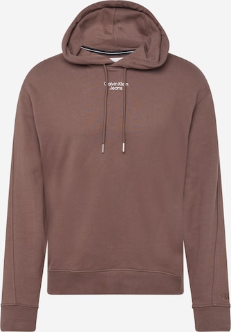 Calvin Klein Jeans Sweatshirt i brun: framsida