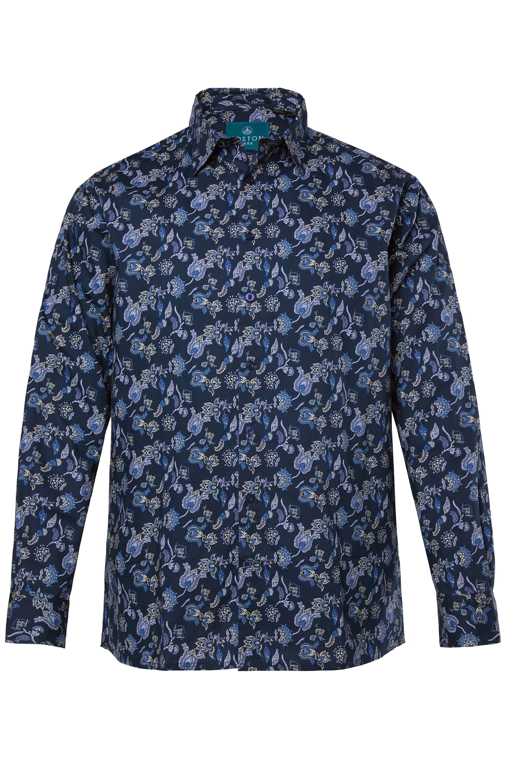 Boston Park Comfort fit Overhemd in Blauw: voorkant