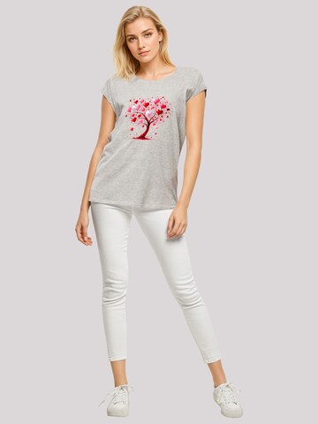 T-shirt 'Herz Baum Aquarell Druck' F4NT4STIC en gris