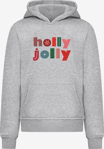 Felpa 'Christmas Holly Jolly Mood' di Merchcode in grigio: frontale