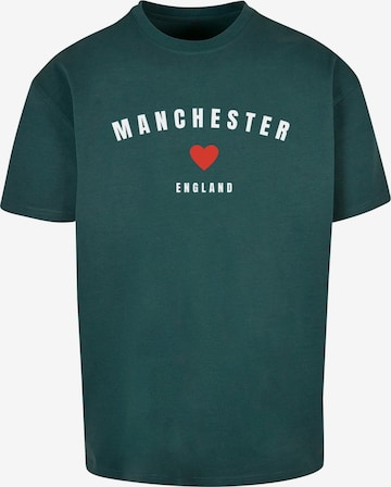 T-Shirt 'Manchester X' Merchcode en vert : devant
