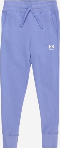 Effilé Pantalon de sport UNDER ARMOUR en bleu : devant