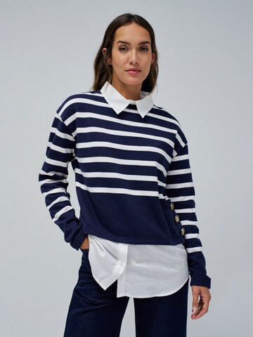 Salsa Jeans Trui 'Hemd' in Blauw: voorkant