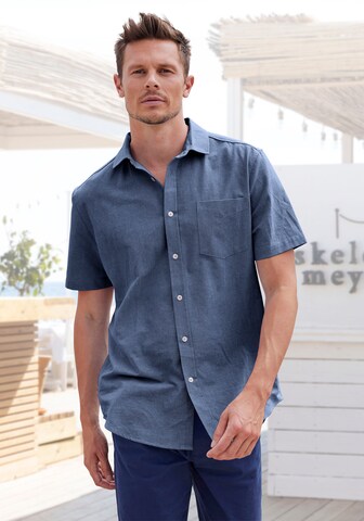 H.I.S Regular Fit Hemd in Blau: Vorderseite