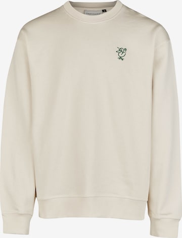 Cleptomanicx Pulover 'Sketch Gull' | rjava barva: sprednja stran