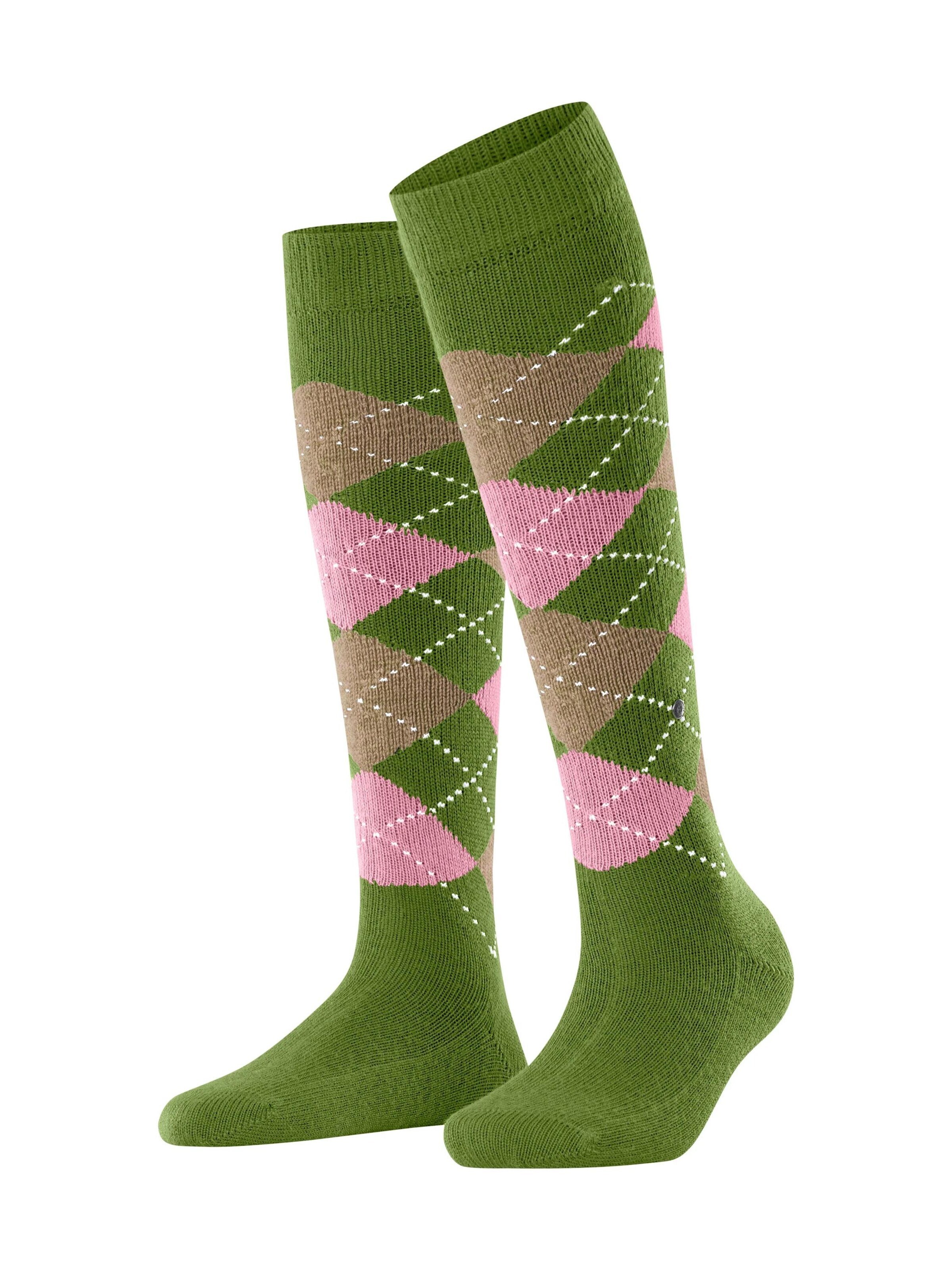 BURLINGTON Overknee Strümpfe 'Whitby'‌‌‌‌‌ in Grün: Vorderseite
