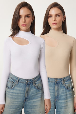 Happiness İstanbul Μπλουζάκι σε μπεζ: μπροστά