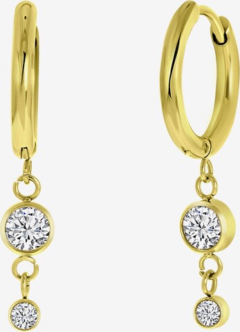 Boucles d'oreilles Lucardi en or : devant