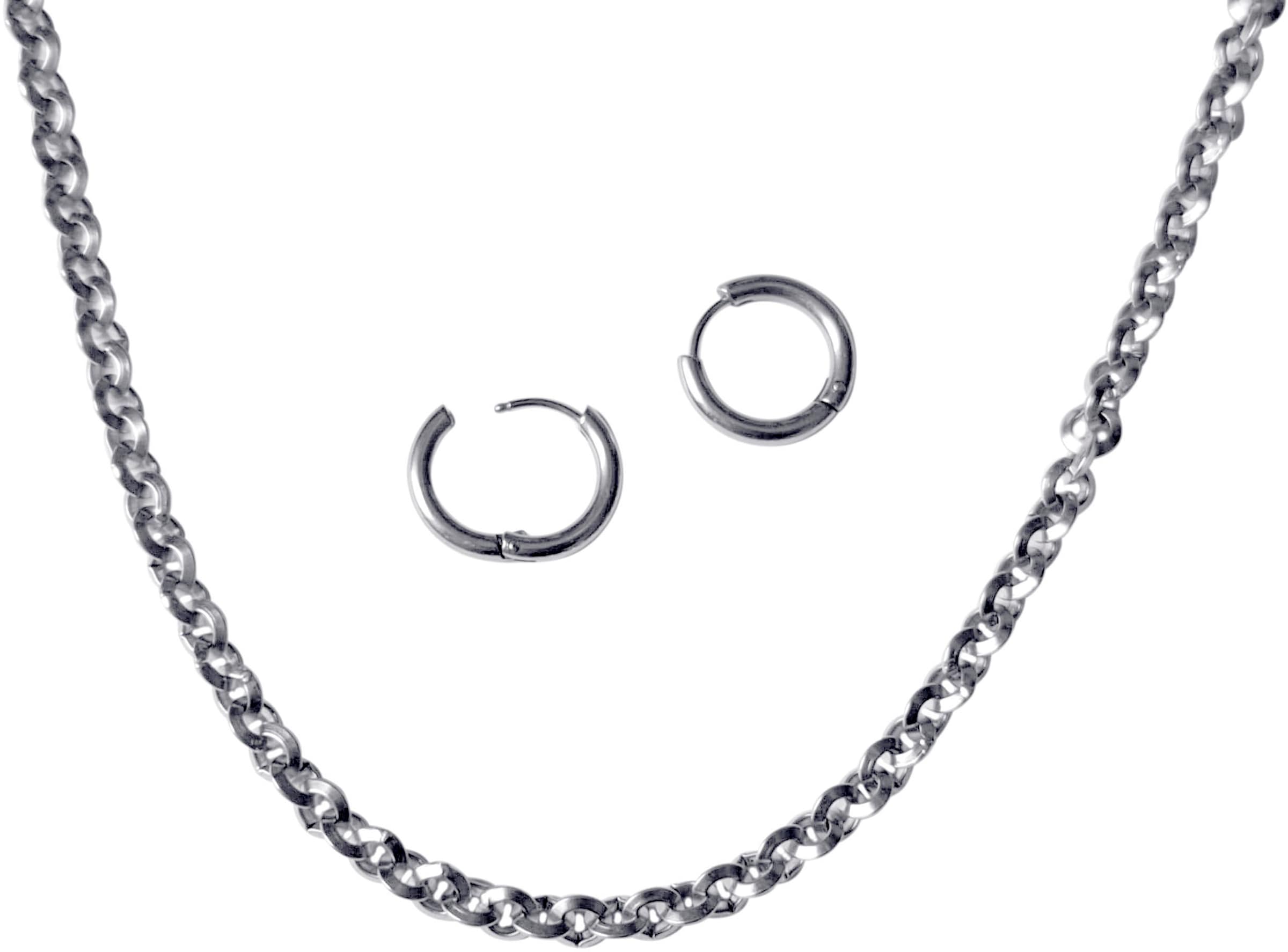FIRETTI Jewelry Set in Silver: front