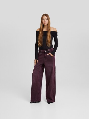 Bershka Wide Leg Jeans in Lila