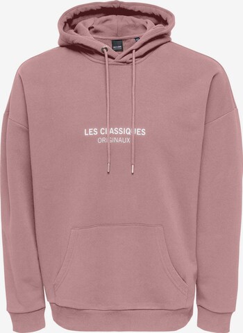 Only & Sons Big & Tall Sweatshirt 'Les Classiques' in Lila: predná strana