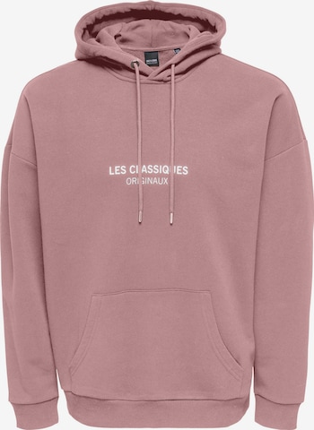 Only & Sons Big & Tall Sweatshirt 'Les Classiques' in Purple: front