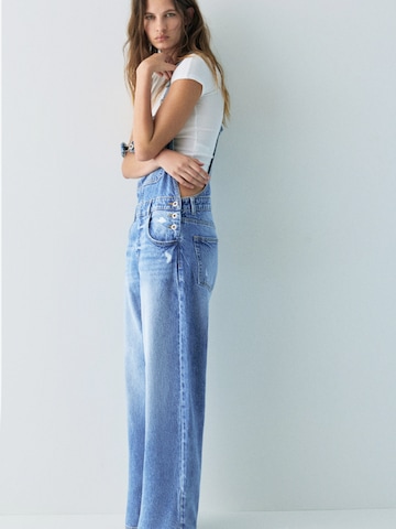 Loosefit Salopette en jean Pull&Bear en bleu : devant