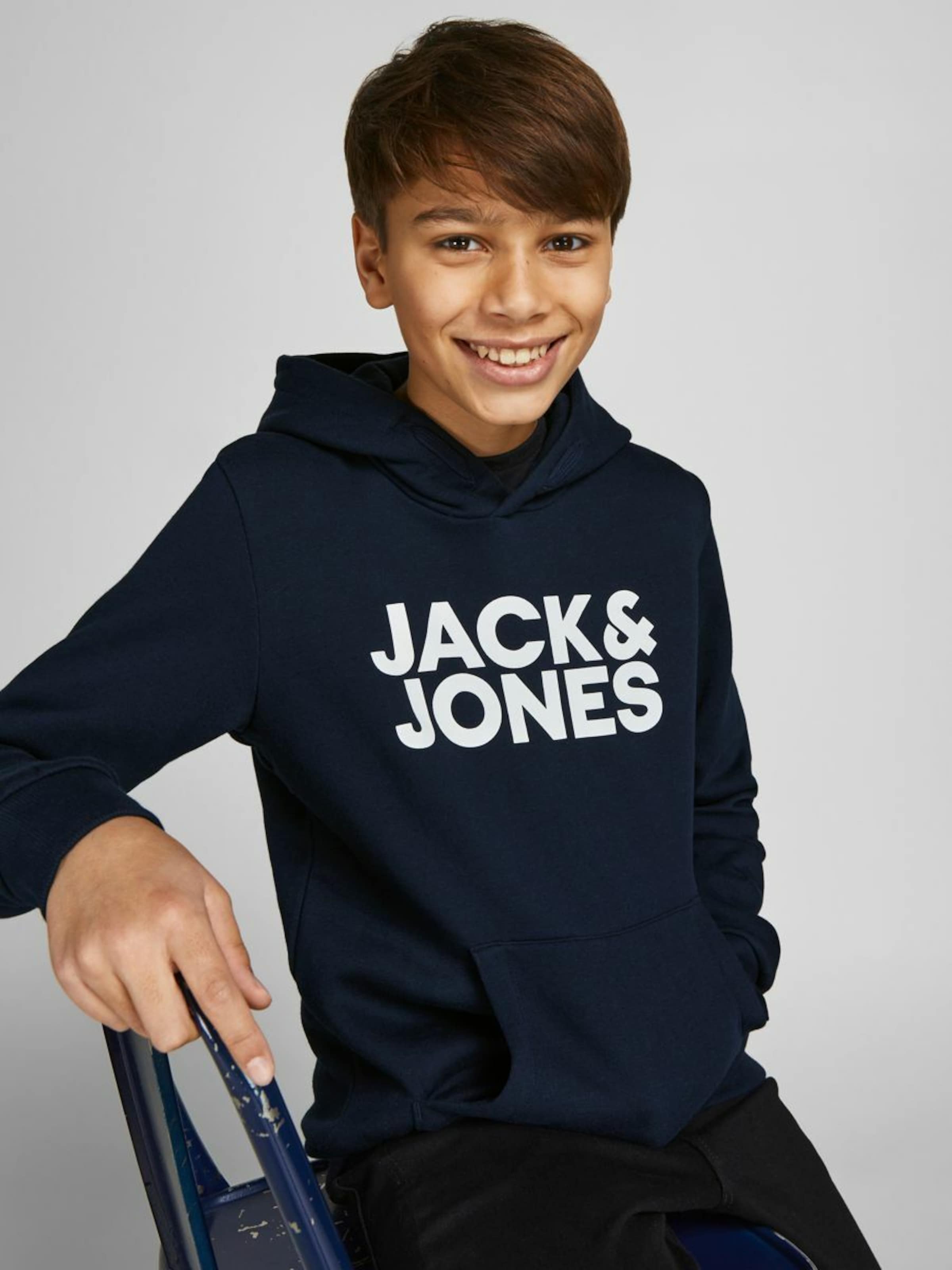 Kinder Teens (Gr. 140-176) Jack & Jones Junior Sweatshirt in Navy, Schwarz - AH36654