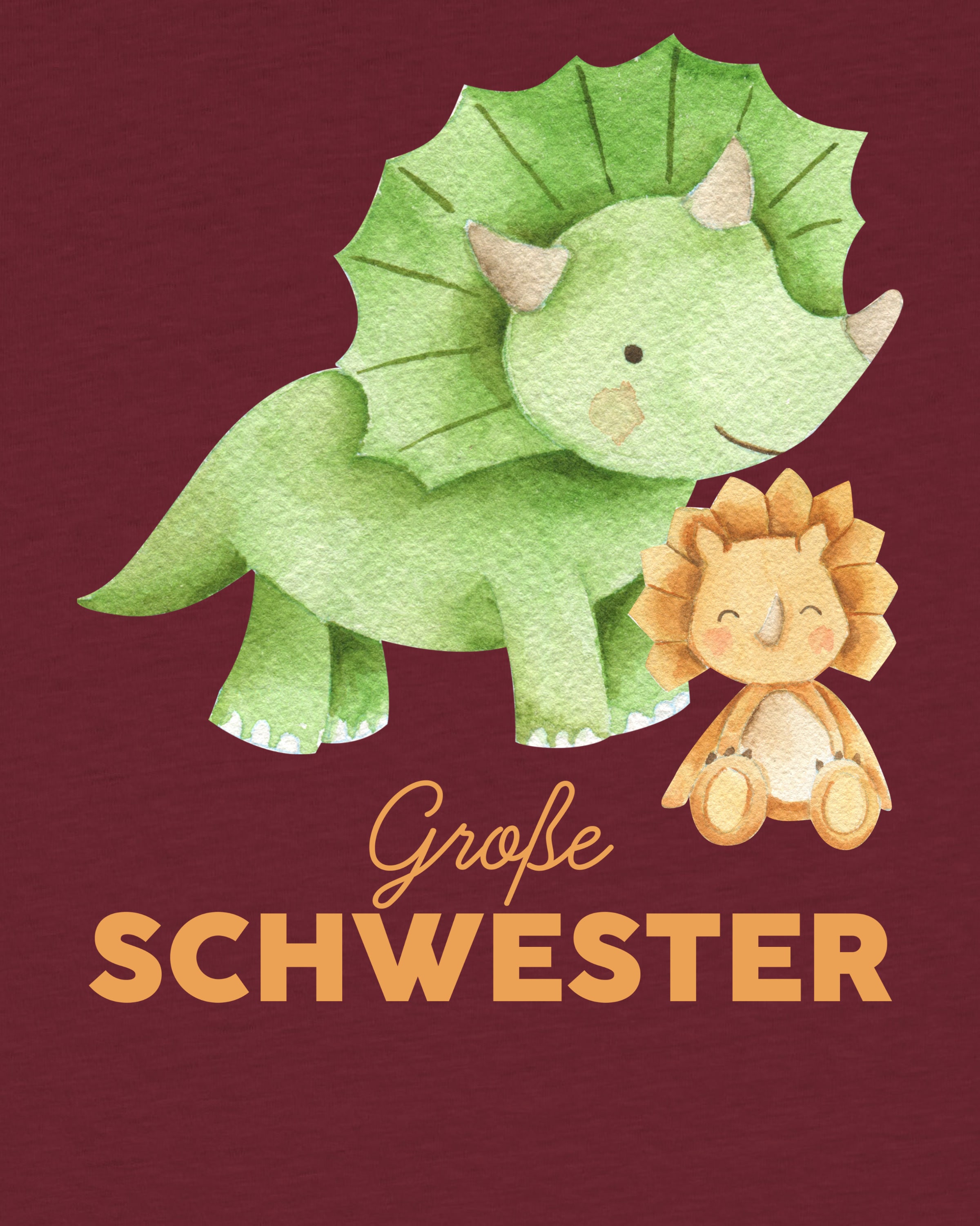 T-Shirt 'Dinosaurier 07 Große Schwester' watabout.kids en rouge