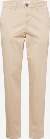 JACK & JONES - Calças chino 'Ollie' em bege: frente