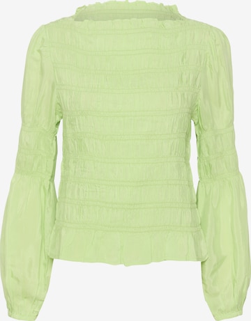 Cream Blouse 'Henva' in Groen: voorkant