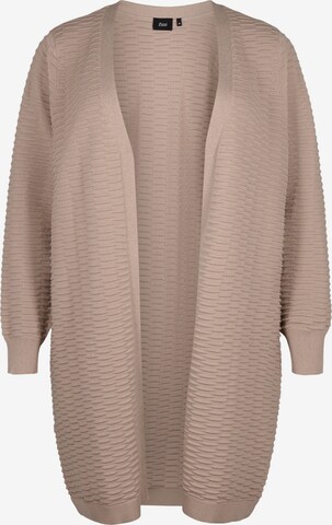 Zizzi Knit Cardigan 'RACHEL' in Beige: front