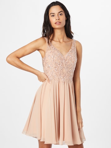 Laona Cocktail Dress in Beige: front