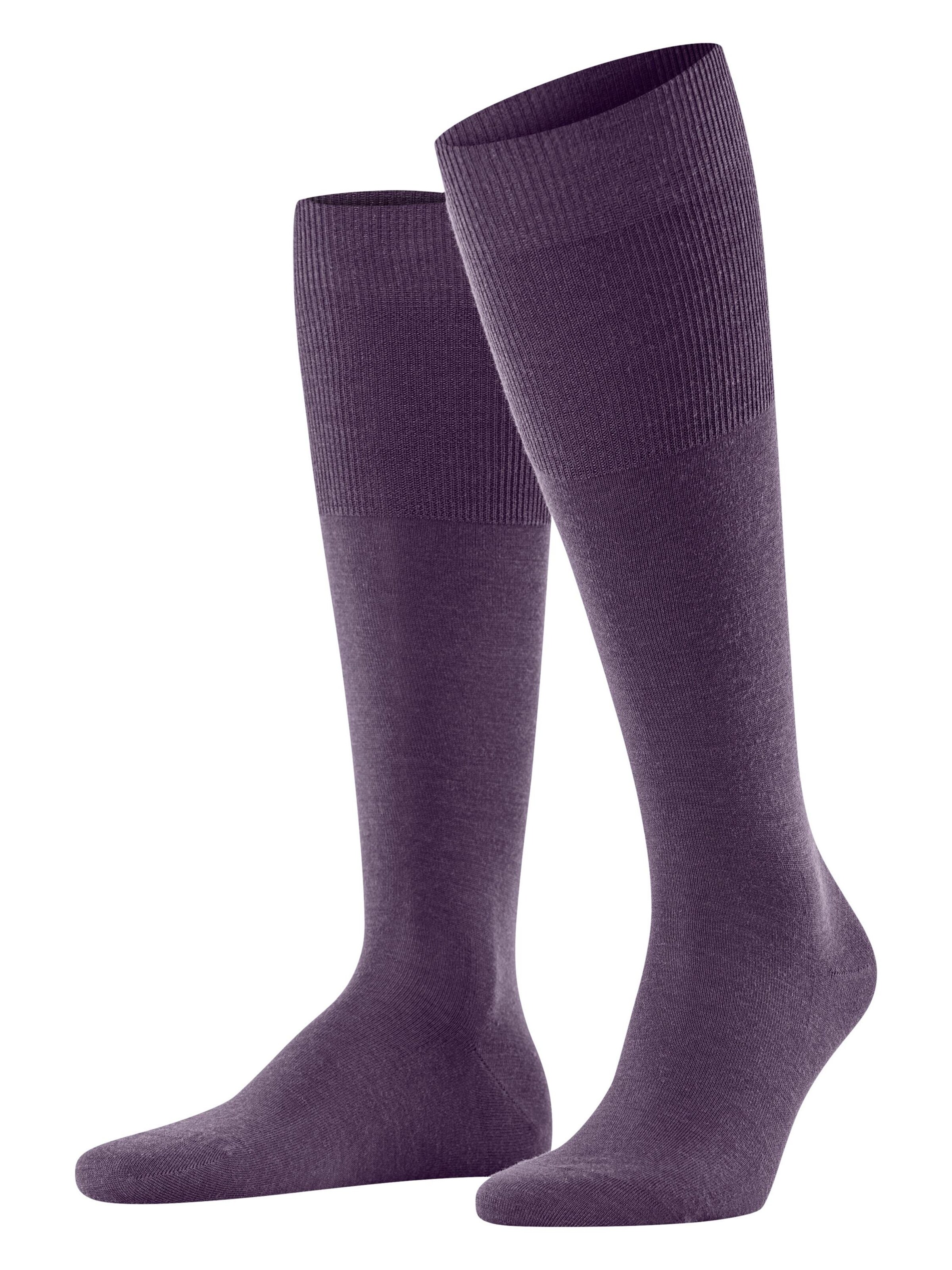 FALKE Knee High Socks 'Airport' in Purple: front