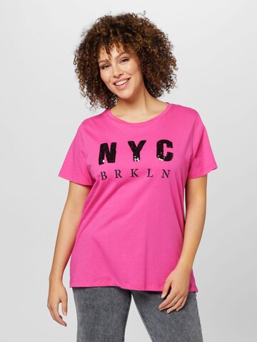 ONLY Carmakoma T-Shirt 'GLAMMY' in Pink: predná strana