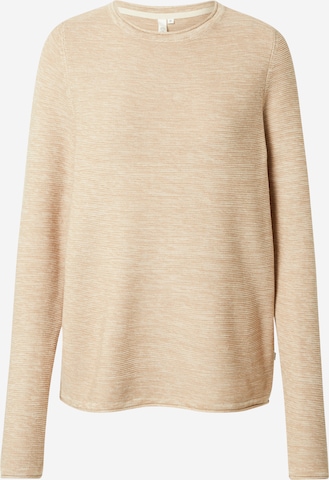 Pull-over QS en beige : devant