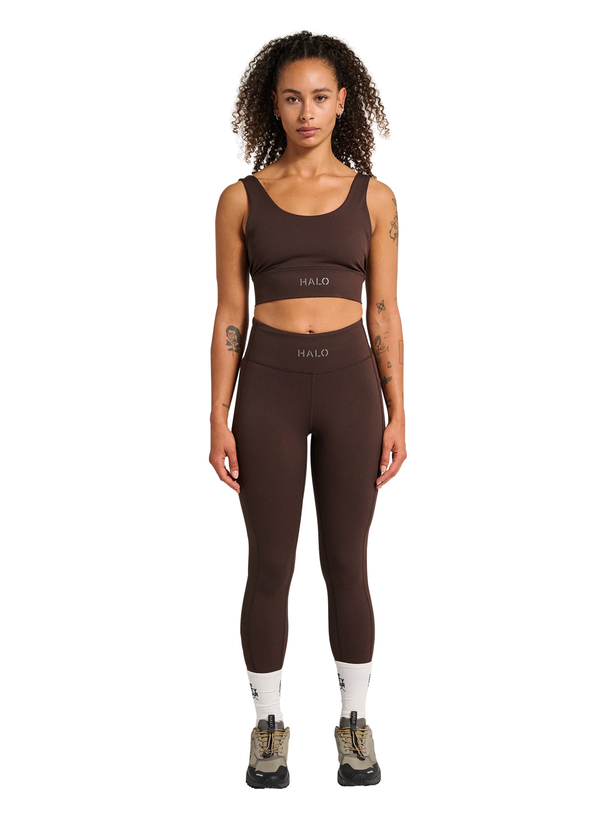 HALO Skinny Leggings in Bruin: voorkant