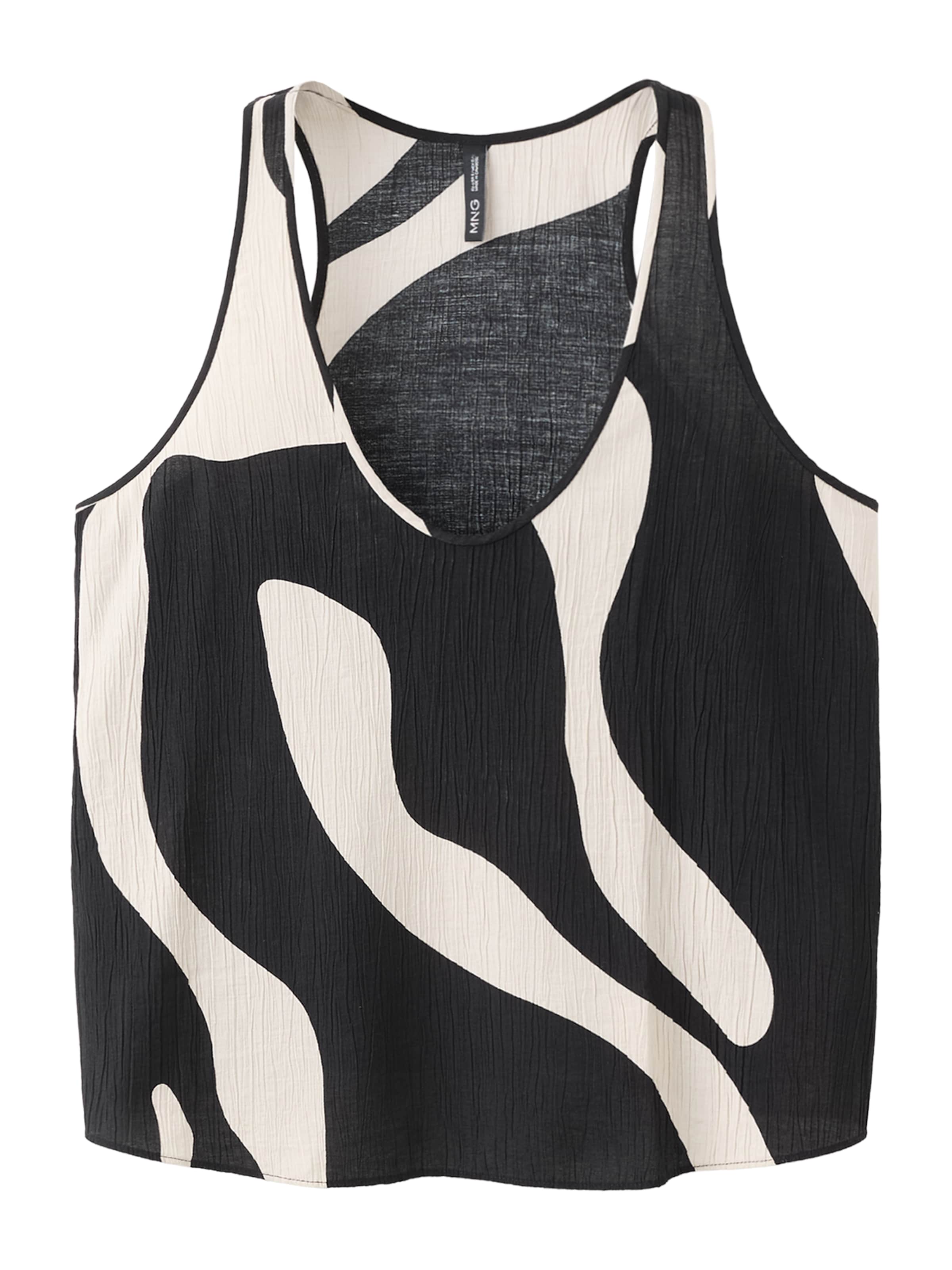 MANGO Top 'NIKITA' in de kleur Ecru / Zwart, Productweergave