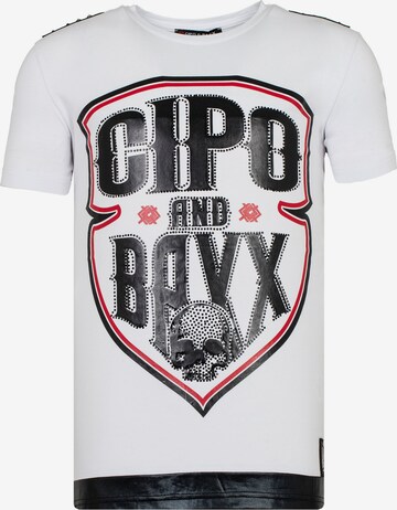 CIPO & BAXX T-Shirt ARROWHEAD mit Logo Print in Weiß: predná strana