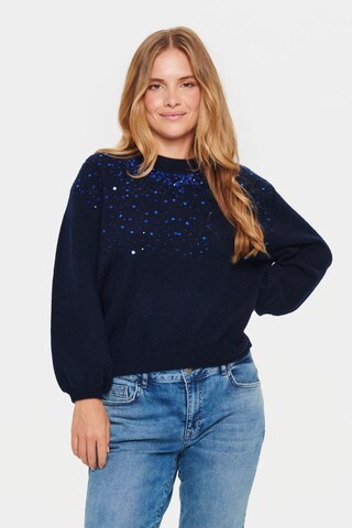 SAINT TROPEZ Sweater 'Barbel' in Blue: front