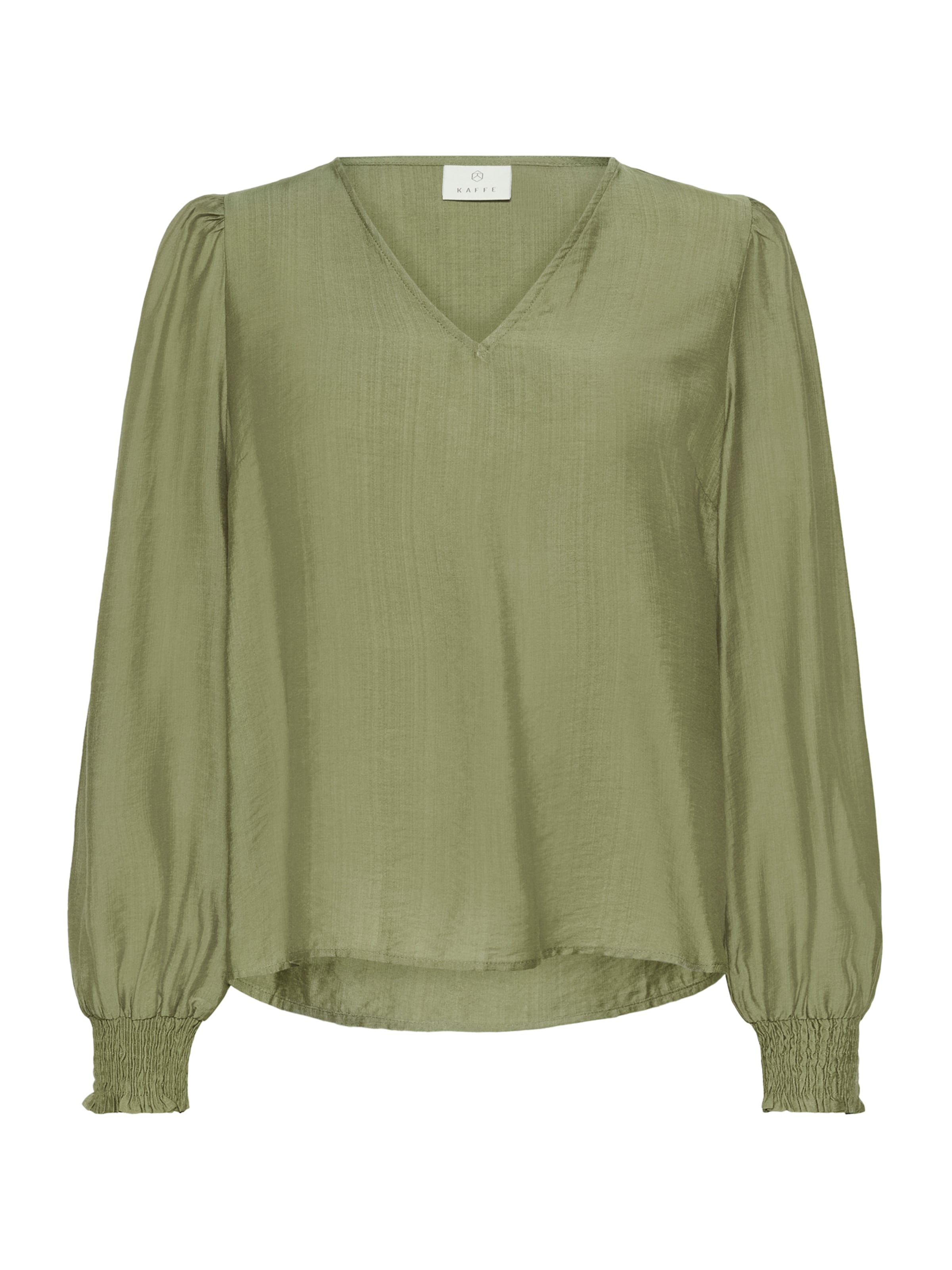 zaļš Kaffe Blūze 'KALufia': no priekšpuses