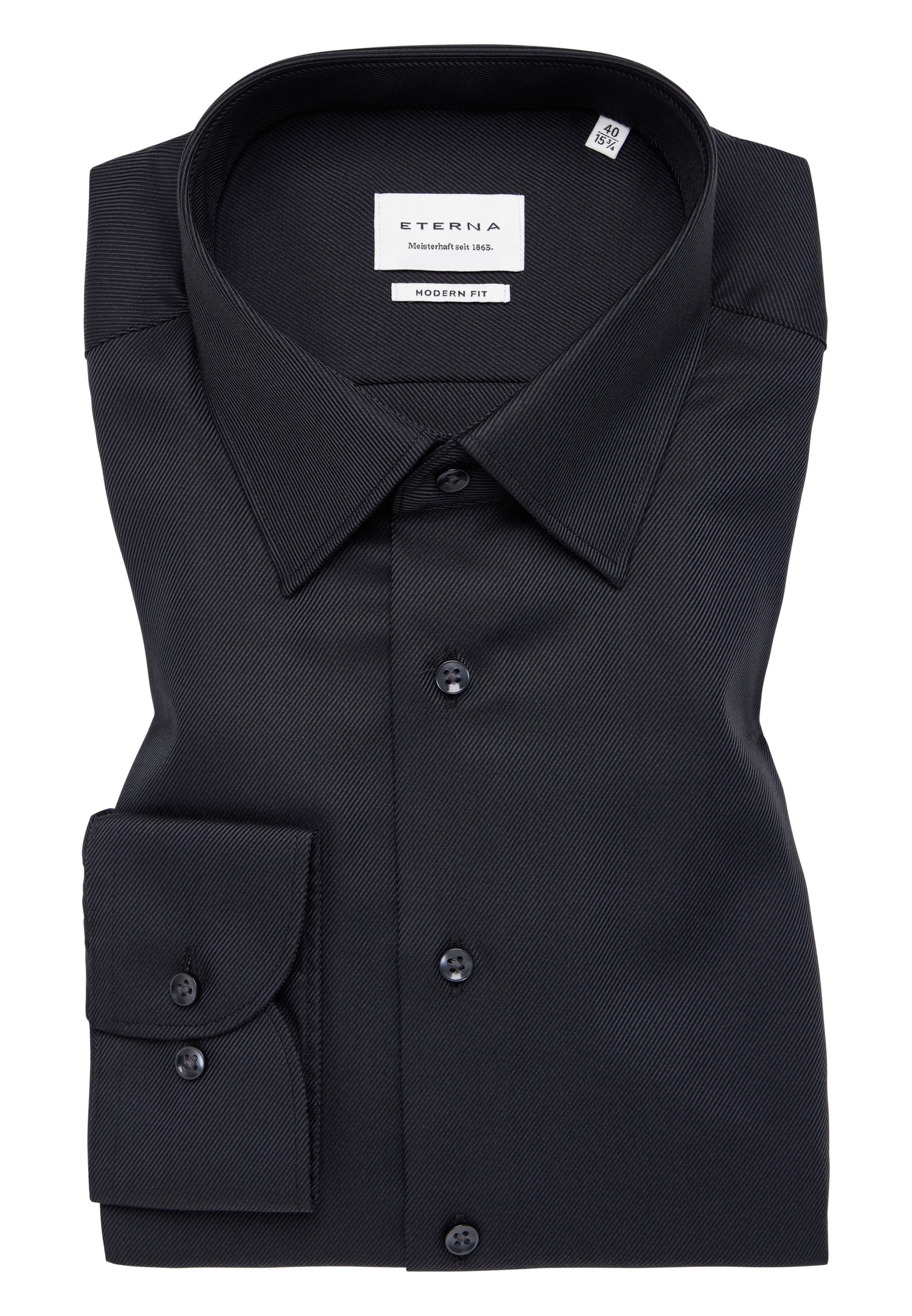 ETERNA Regular fit Zakelijk overhemd in Zwart