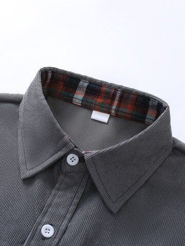 ALLTHEMEN Regular fit Button Up Shirt 'Tupfer' in Grey