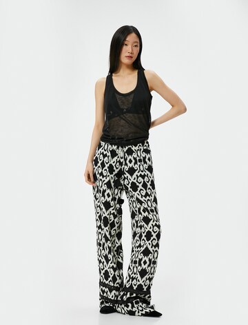 Koton Wide Leg Hose in Schwarz