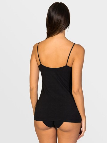 zd ZERO DEFECTS Undershirt 'Afrodita Lace v-neck spaghetti top' in Black