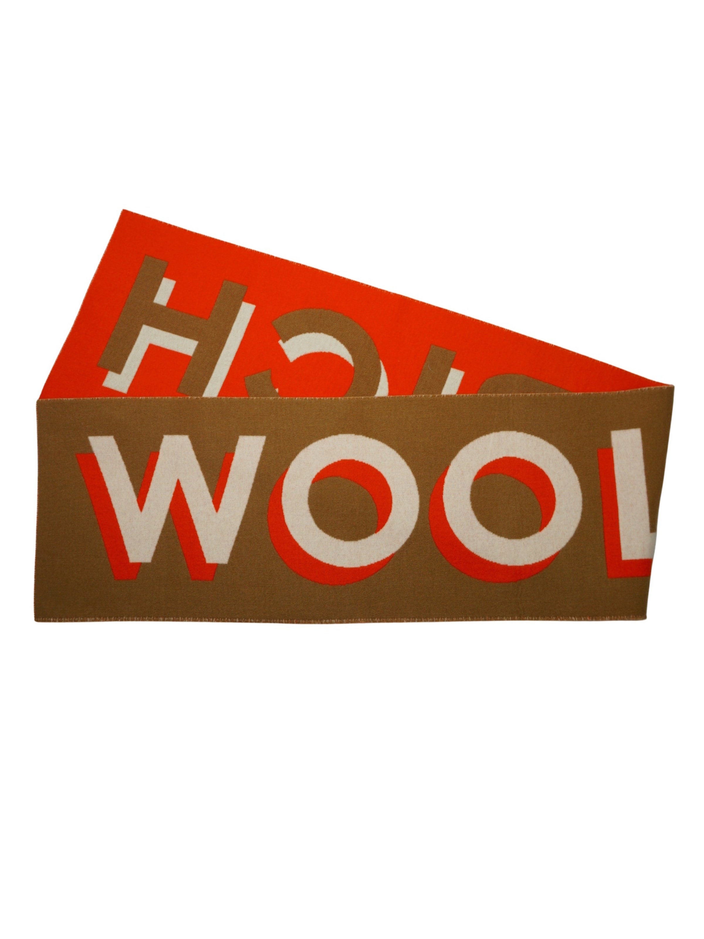 Écharpe 'Big Logo' Woolrich en marron : devant