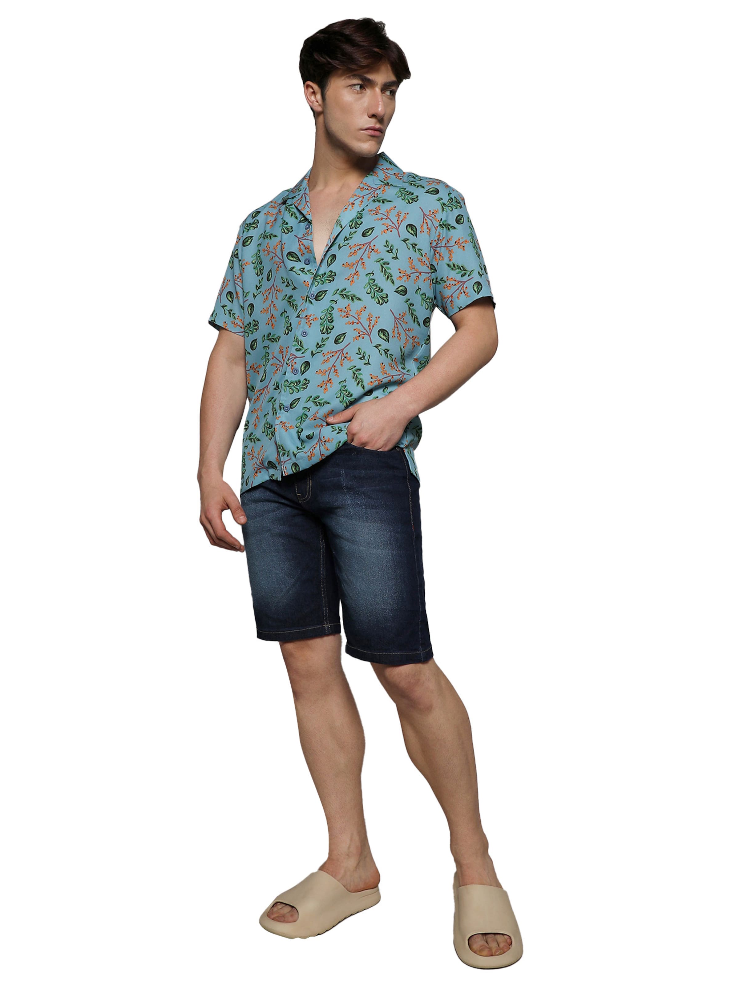 Campus Sutra Rovný strih Košeľa ' Jude ' - Modrá