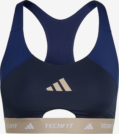 XS dydžio Sportinė liemenėlė iš ADIDAS PERFORMANCE, spalva – smėlio spalva / tamsiai mėlyna / tamsiai mėlyna / balta, Prekių apžvalga